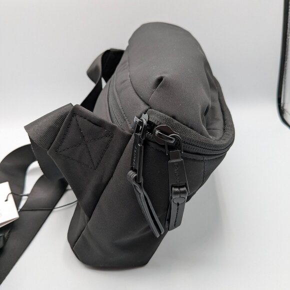 Joan & David 15" High-Density Quilted Nylon Passport Sling Pouch, Black, New - Picture 2 of 16